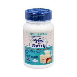 Natures Plus DairyMate Say Yes To Dairy 50 Comprimidos Masticables, Sabor Vainilla, Lactasa 3000 FCC, Apoyo para Intolerancia a la Lactosa, 50 Unidades