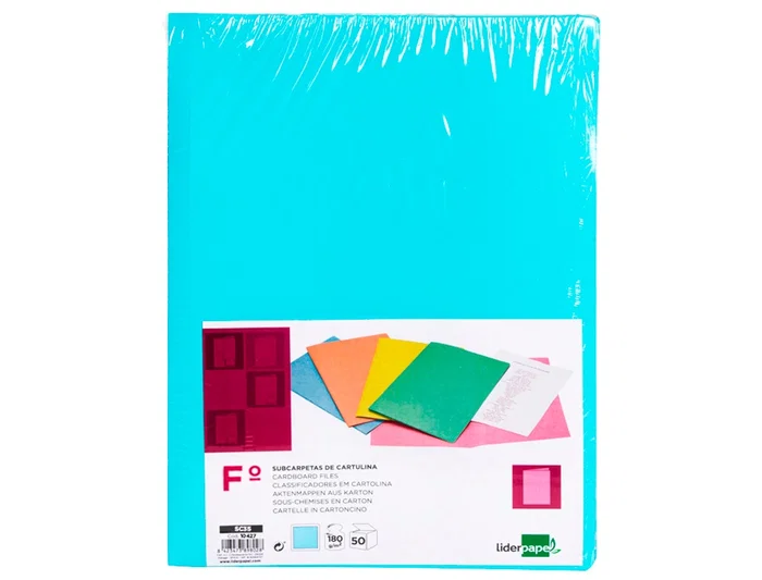 Liderpapel Subcarpeta Folio Azul Pastel 180g/m² Liderpapel Subcarpeta Folio Azul Pastel 180g/m²