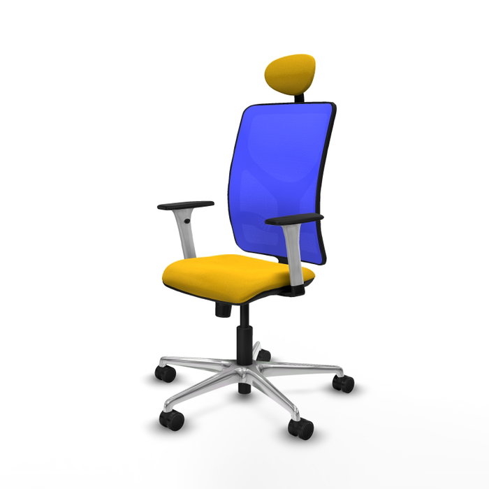PIQUERAS Y CRESPO Silla de oficina Motilla con mecanismo Sincro, Amarillo y Azul PIQUERAS Y CRESPO Silla de oficina Motilla con mecanismo Sincro, Amarillo y Azul
