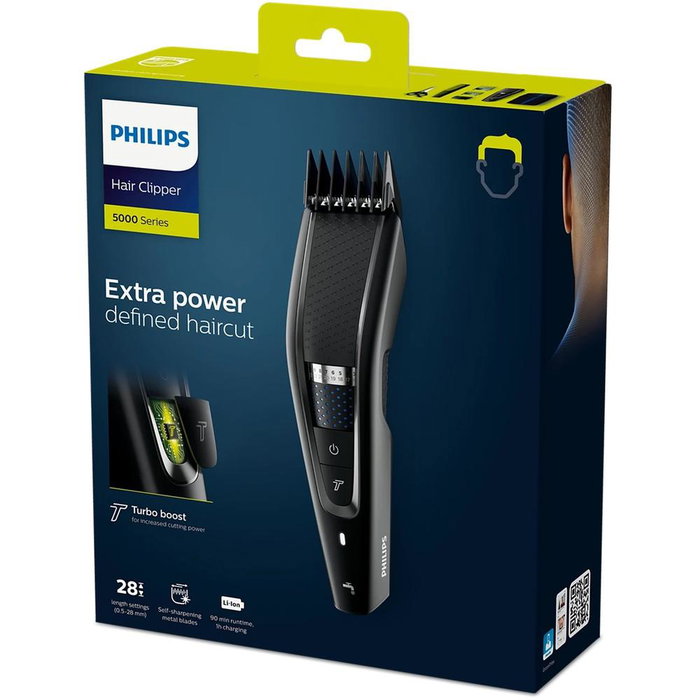 Philips Hc5632 Cortapelos Hairclipper Series 5000 para Pelo y Barba, 28 Ajustes de Longitud 0.5-28mm, Lavable, Uso con/sin Cable Philips Hc5632 Cortapelos Hairclipper Series 5000 para Pelo y Barba, 28 Ajustes de Longitud 0.5-28mm, Lavable, Uso con/sin Cable