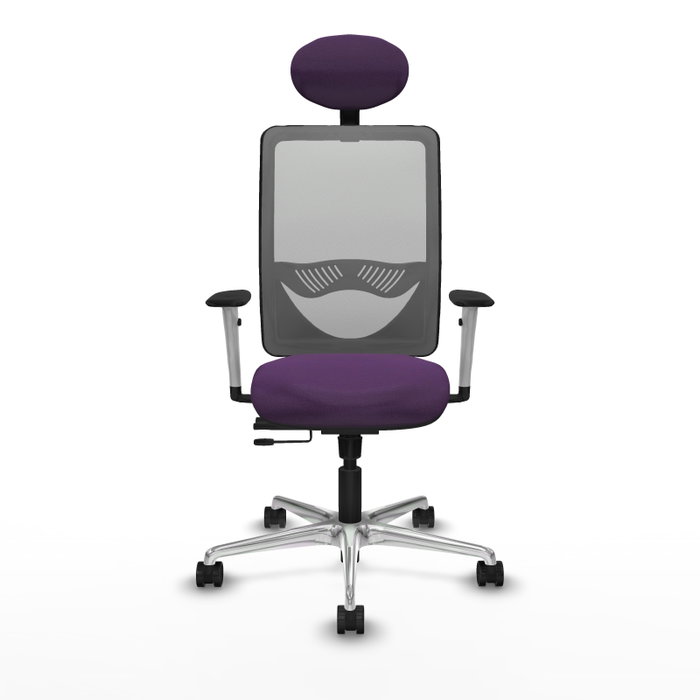 PIQUERAS Y CRESPO Silla de oficina Zulema con mecanismo Sincro/Traslack, Tela Morada y Malla Gris