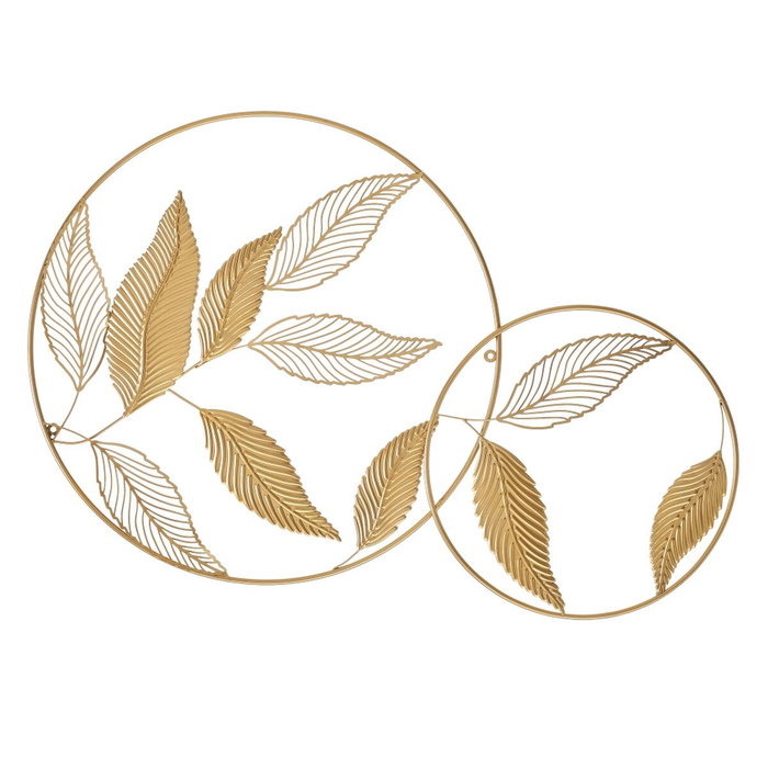 Decoración de Pared Dorado Hierro Hojas 102,5 x 2 x 66 cm Decoración de Pared Dorado Hierro Hojas 102,5 x 2 x 66 cm