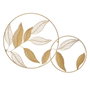 Decoración de Pared Dorado Hierro Hojas 102,5 x 2 x 66 cm