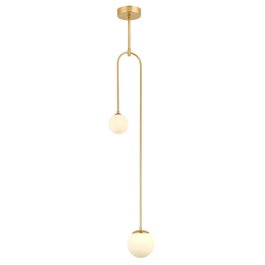 Opviq Av-1897-2Bsa Lámpara de Araña Dorada Moderna Glam con Cuerpo de Metal y Tapa de Vidrio, Color Cobre Sólido