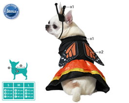 Disfraz para Mascota Mariposa para Perro Talla M Naranja