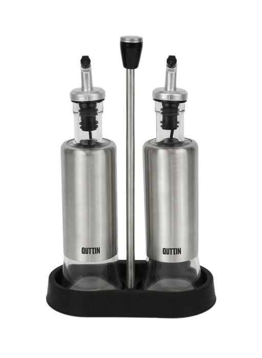 Quttin Set de 2 Aceiteras de Inox con Soporte (8 Unidades)