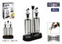 Quttin Set de 2 Aceiteras de Inox con Soporte (8 Unidades)