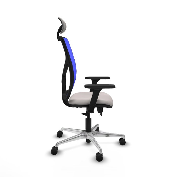 PIQUERAS Y CRESPO Silla de oficina Motilla con mecanismo Sincro/Traslack Azul y Blanco