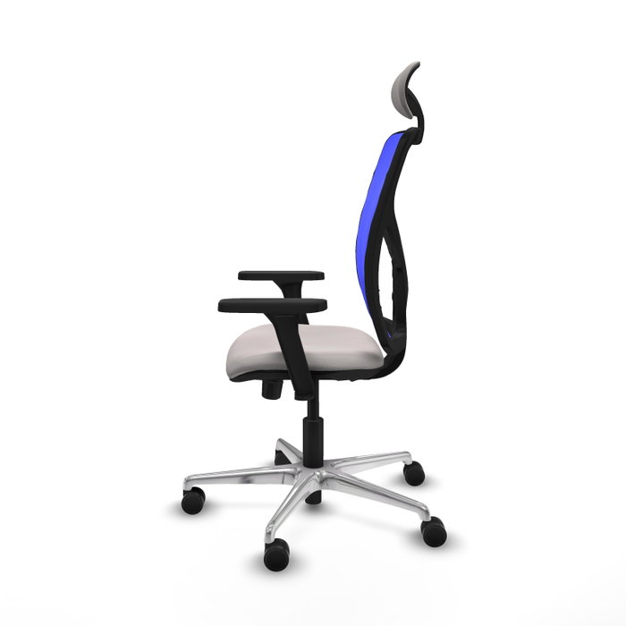PIQUERAS Y CRESPO Silla de oficina Motilla con mecanismo Sincro/Traslack Azul y Blanco