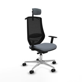 PIQUERAS Y CRESPO Silla de oficina Mardos con mecanismo Sincro/Traslack, Gris y Negro
