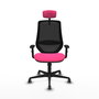PIQUERAS Y CRESPO Silla de oficina Mardos con mecanismo Sincro, Rosa y Negro