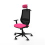 PIQUERAS Y CRESPO Silla de oficina Mardos con mecanismo Sincro, Rosa y Negro