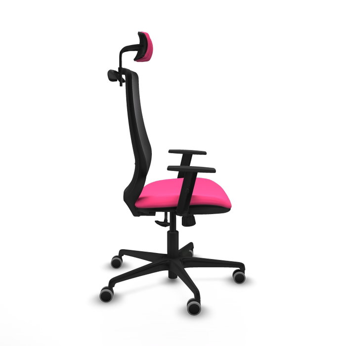 PIQUERAS Y CRESPO Silla de oficina Mardos con mecanismo Sincro, Rosa y Negro