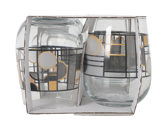 LAV Set 4 Vasos 475cc Gaia Abstract (6 Cajas)