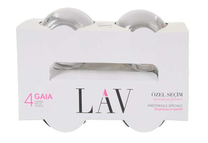 LAV Set 4 Vasos 475cc Gaia Abstract (6 Cajas)