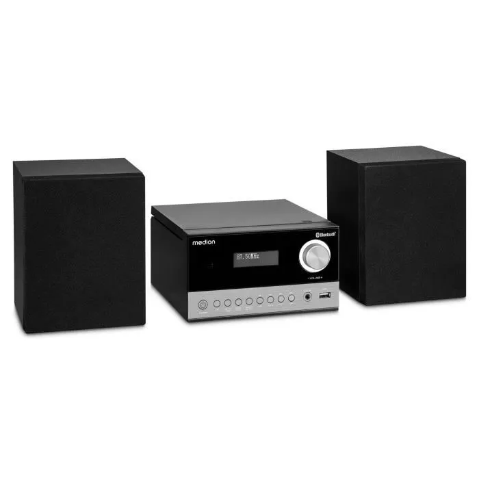 Medion AAAPE16814 Mini Sistema Hi-Fi con Bluetooth 5.3, DAB+/FM, Reproductor de CD y 30 W de Potencia Total