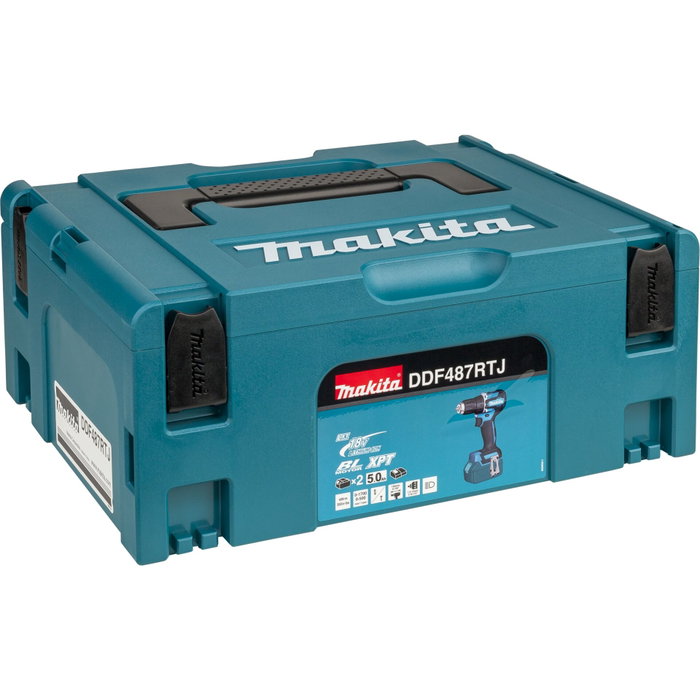 Makita DDF487RTJ Atornillador/taladro inalámbrico con 2 baterías de 5.0Ah Makita DDF487RTJ Atornillador/taladro inalámbrico con 2 baterías de 5.0Ah
