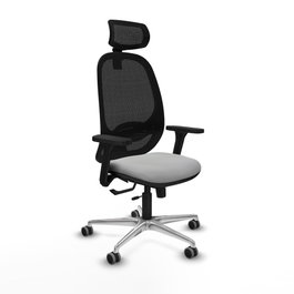 PIQUERAS Y CRESPO Silla de oficina Cilanco con mecanismo Sincro/Traslack, Gris claro y Negro