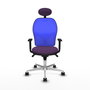PIQUERAS Y CRESPO Silla de oficina Jorquera con mecanismo Sincro, Tela Morada y Malla Azul