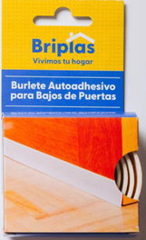BRIPLAS Adhesivo Flexible para Bajopuerta 1 m x 38 mm Blanco