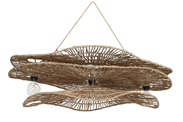 DKD Home Decor Lámpara de Techo de Fibras Naturales 112x50x29 cm DKD Home Decor Lámpara de Techo de Fibras Naturales 112x50x29 cm