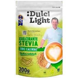 DULCILIGHT Edulcorante Stevia Zero Doypack 200G Apto Diabéticos Vegano Sin Gluten Keto Friendly