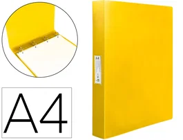 Liderpapel Carpeta de 4 anillas 25 mm Amarillo fluor opaco DIN A4