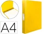 Liderpapel Carpeta de 4 anillas 25 mm Amarillo fluor opaco DIN A4