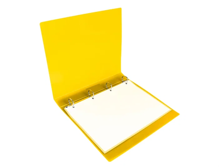 Liderpapel Carpeta de 4 anillas 25 mm Amarillo fluor opaco DIN A4