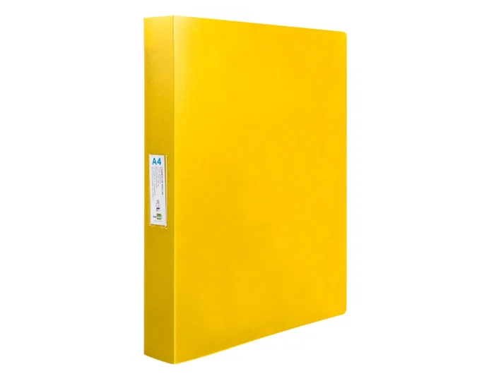 Liderpapel Carpeta de 4 anillas 25 mm Amarillo fluor opaco DIN A4