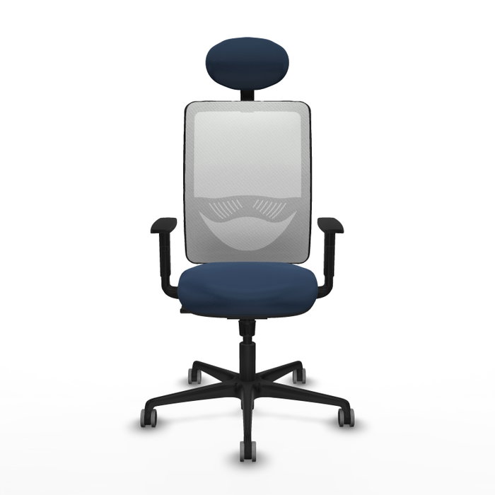PIQUERAS Y CRESPO Silla de oficina Zulema con mecanismo Sincro, Azul marino y Blanco PIQUERAS Y CRESPO Silla de oficina Zulema con mecanismo Sincro, Azul marino y Blanco