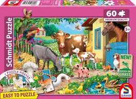Schmidt Spiele Puzzle AABRK21872 Animales de Granja 60 Piezas para Niños a partir de 5 Años