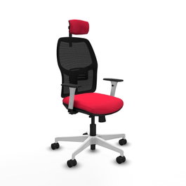 PIQUERAS Y CRESPO Silla Alfera Roja con Brazos ByN y Cabecero 2D