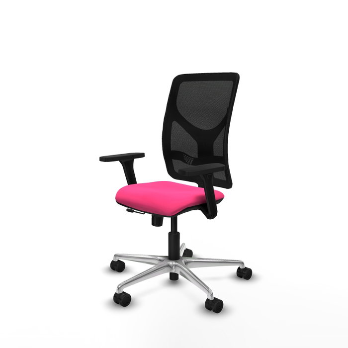 PIQUERAS Y CRESPO Silla de oficina Motilla con mecanismo Sincro/Traslack, Rosa y Negro