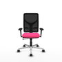 PIQUERAS Y CRESPO Silla de oficina Motilla con mecanismo Sincro/Traslack, Rosa y Negro