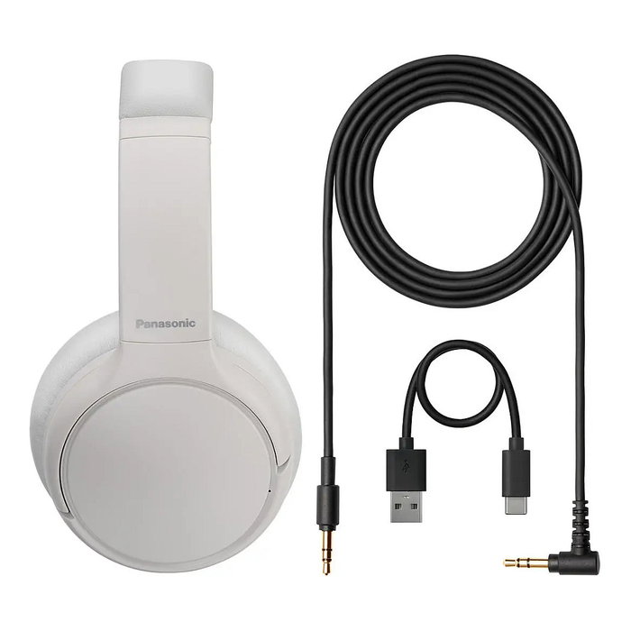 Panasonic Auriculares Diadema RB-M600BE-C Inalámbricos y Alámbricos, Reducción de Ruido Híbrida, Bluetooth 5.3, 65h Batería, Beige