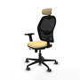 PIQUERAS Y CRESPO Silla de oficina Jorquera con mecanismo Sincro/Traslack, Crema y Negro