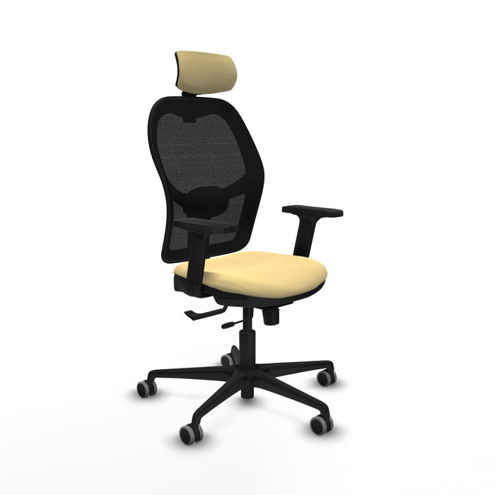PIQUERAS Y CRESPO Silla de oficina Jorquera con mecanismo Sincro/Traslack, Crema y Negro PIQUERAS Y CRESPO Silla de oficina Jorquera con mecanismo Sincro/Traslack, Crema y Negro