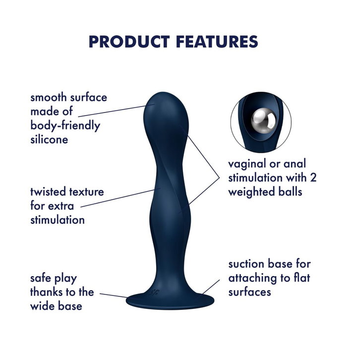 SATISFYER Double Ball-R Rumbly Kinetic Sensation Dildo SATISFYER Double Ball-R Rumbly Kinetic Sensation Dildo