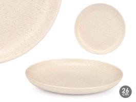 VESSIA Plato llano moteado crema de 26 cm