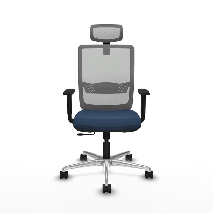 PIQUERAS Y CRESPO Silla de oficina Haches Azul marino y Gris