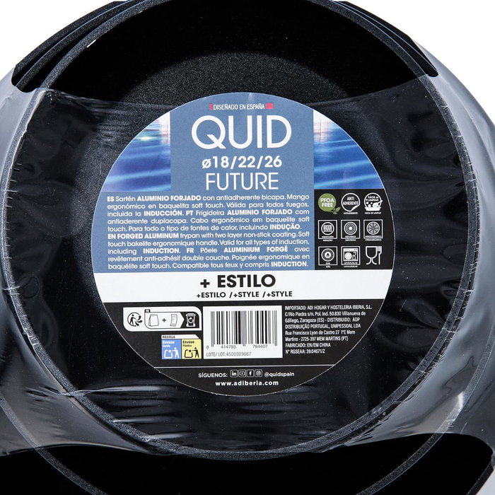 Quid Set de 3 Sartenes de Aluminio Forjado Future QD Azul