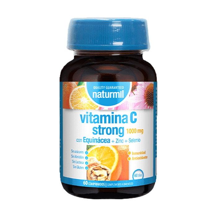Naturmil Vitamina C Strong 1000mg con Selenio y Zinc 60 cápsulas - Complemento para sistema inmunitario Naturmil Vitamina C Strong 1000mg con Selenio y Zinc 60 cápsulas - Complemento para sistema inmunitario