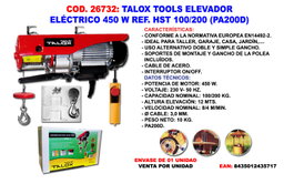 TALOX Polipasto Elevador Eléctrico 450 W HST 100/200 KG PA200D
