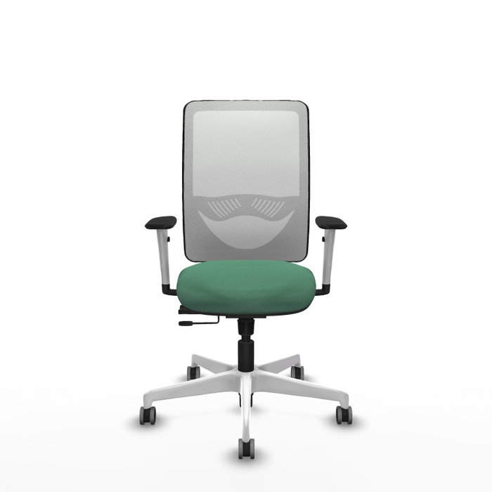 PIQUERAS Y CRESPO Silla de oficina Zulema con mecanismo Sincro/Traslack, Verde esmeralda y Blanco