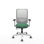PIQUERAS Y CRESPO Silla de oficina Zulema con mecanismo Sincro/Traslack, Verde esmeralda y Blanco