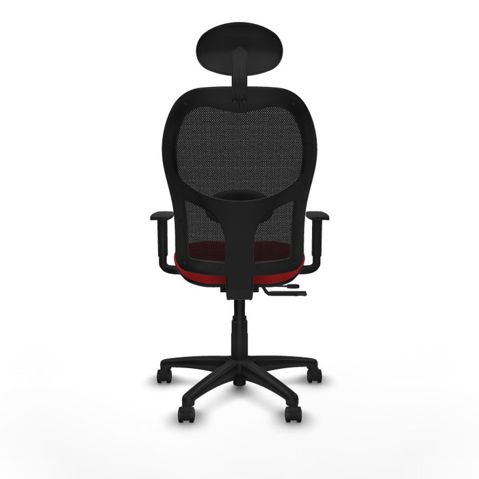 PIQUERAS Y CRESPO Silla de oficina Alocén traslack malla negra y similpiel rojo PIQUERAS Y CRESPO Silla de oficina Alocén traslack malla negra y similpiel rojo