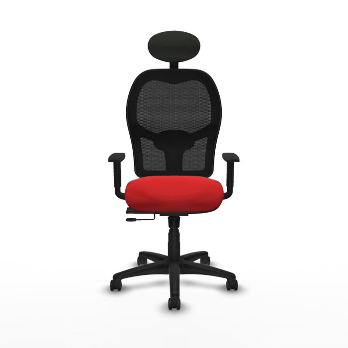 PIQUERAS Y CRESPO Silla de oficina Alocén traslack malla negra y similpiel rojo PIQUERAS Y CRESPO Silla de oficina Alocén traslack malla negra y similpiel rojo