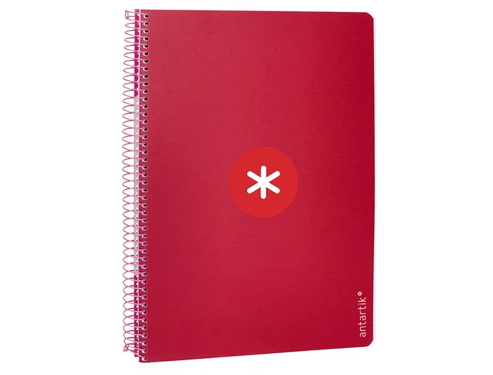 Antartik Cuaderno Espiral A4 Tapa Dura 80 Hojas 100gr Cuadro 5mm Color Frambuesa