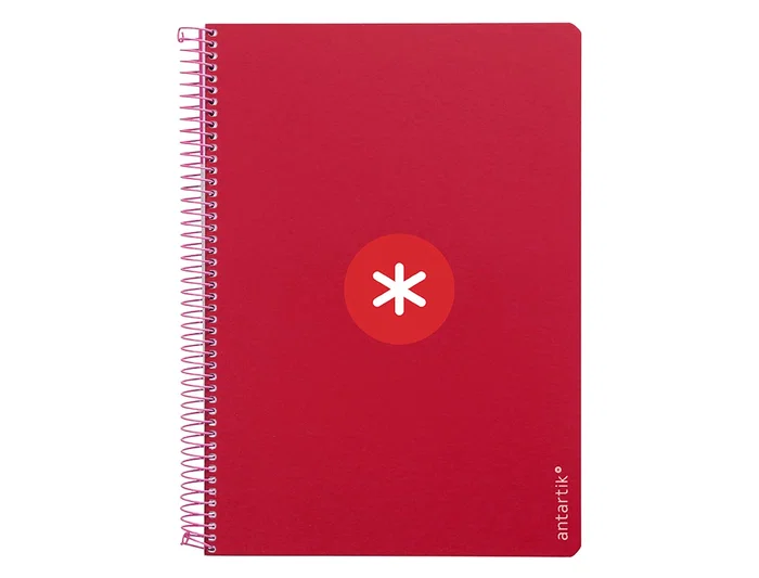 Antartik Cuaderno Espiral A4 Tapa Dura 80 Hojas 100gr Cuadro 5mm Color Frambuesa